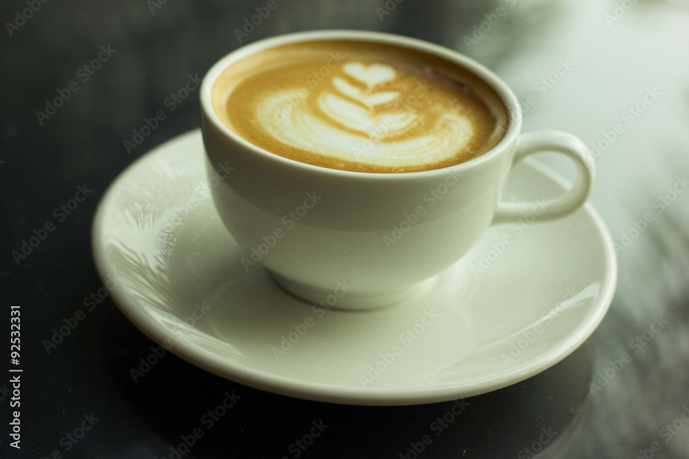 Art latte or cappuccino coffee. Art latte or cappuccino coffee.
