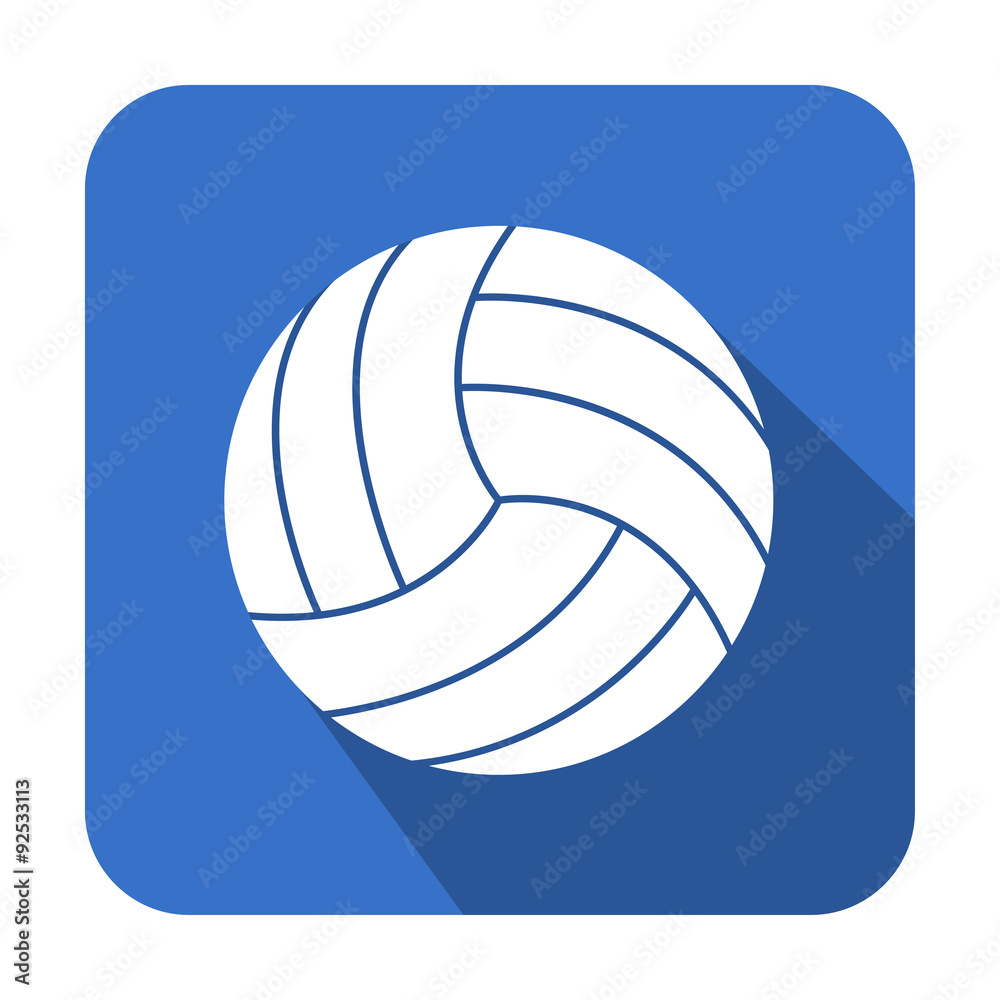 Icono cuadrado plano balon voleibol azul #2