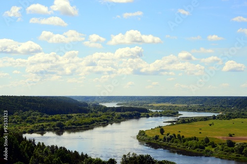 Nemunas river curve view from Vilkija church © bokstaz