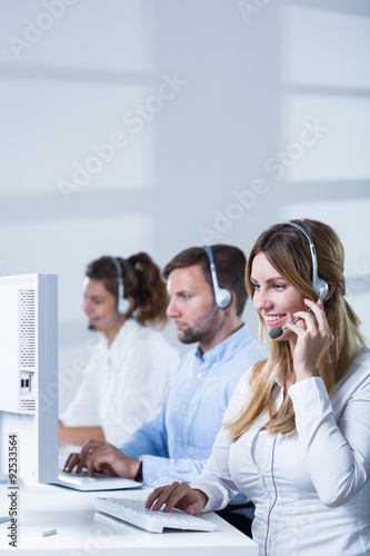 Obraz na płótnie Working in call center