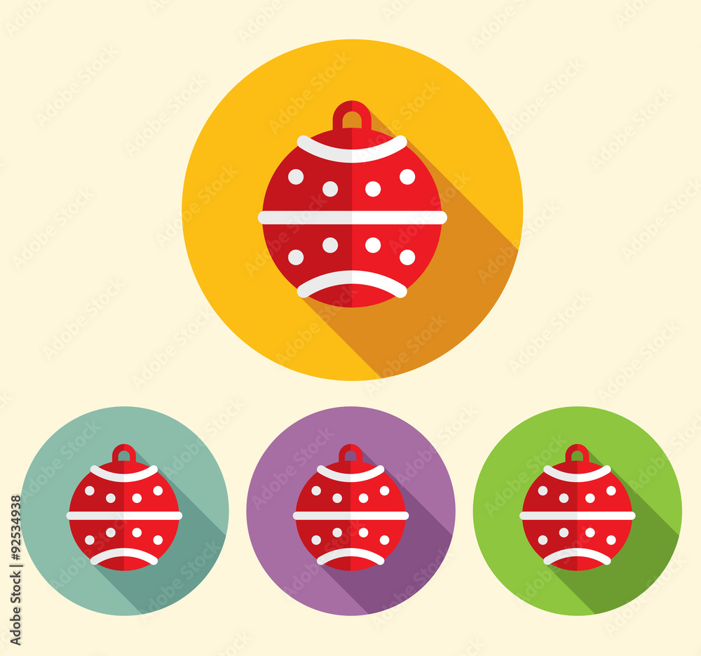 Christmas ball icon in flat style Christmas ball icon in flat style