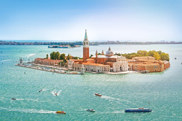 Wandcirkels Venetië Luchtzicht op San Giorgio Maggiore  © golovianko