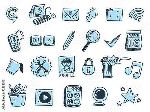 set of icon related to desktop computer