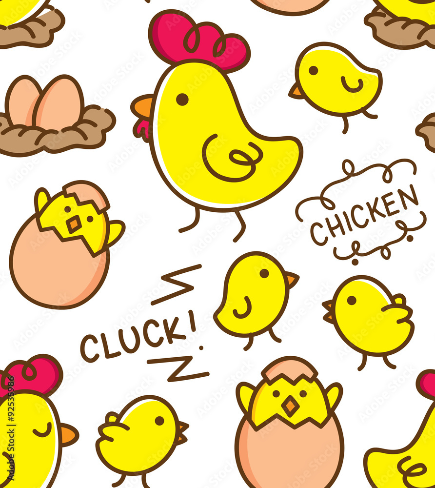 chicken doodle background