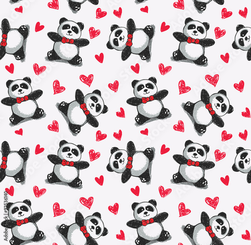 Fototapeta Naklejka Na Ścianę i Meble -  panda background pattern