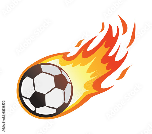 soccer ball with flame