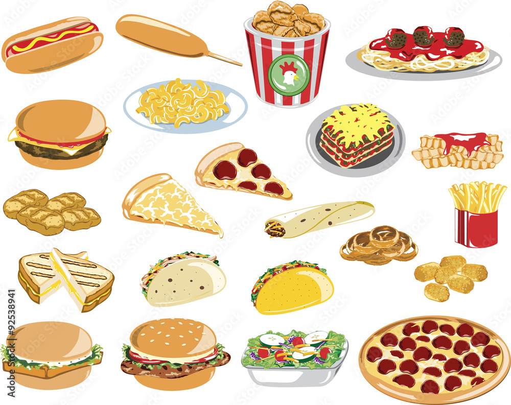 Assorted Fast Food Icons Assorted Fast Food Icons