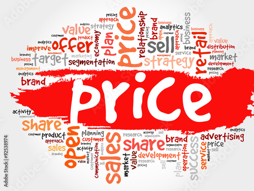 PRICE word cloud, business concept photo