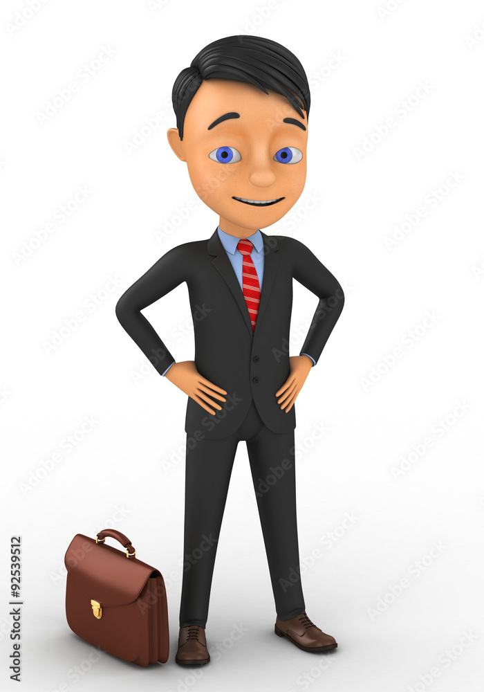 3d cheerful businessman on a white background 3d cheerful businessman on a white background