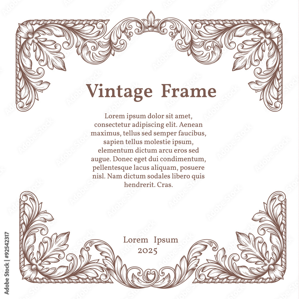 Vintage square ornate frame