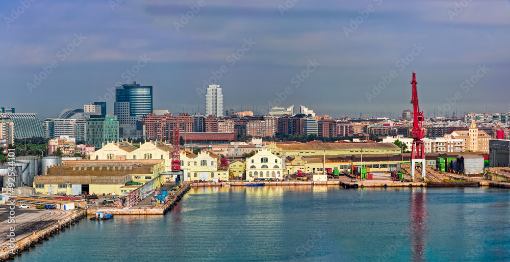 Fototapeta premium Commercial port of Valencia, Spain