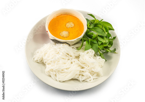 Thai vermicelli eaten with curry