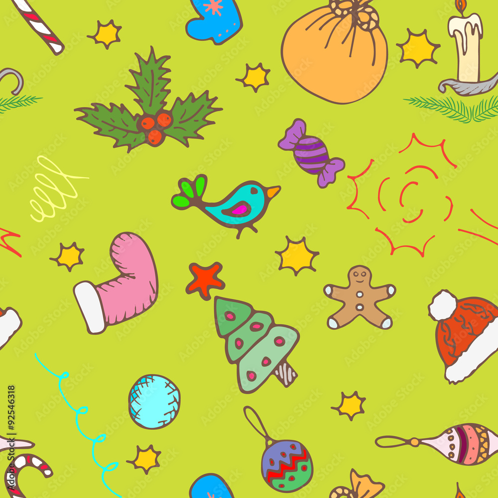 Christmas pattern background. Seamless vector paper.