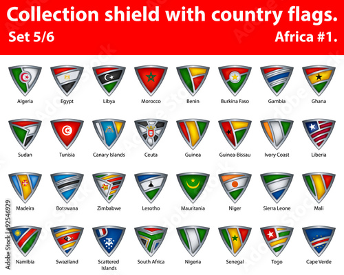 Collection shield with country flags. Part 5 of 6