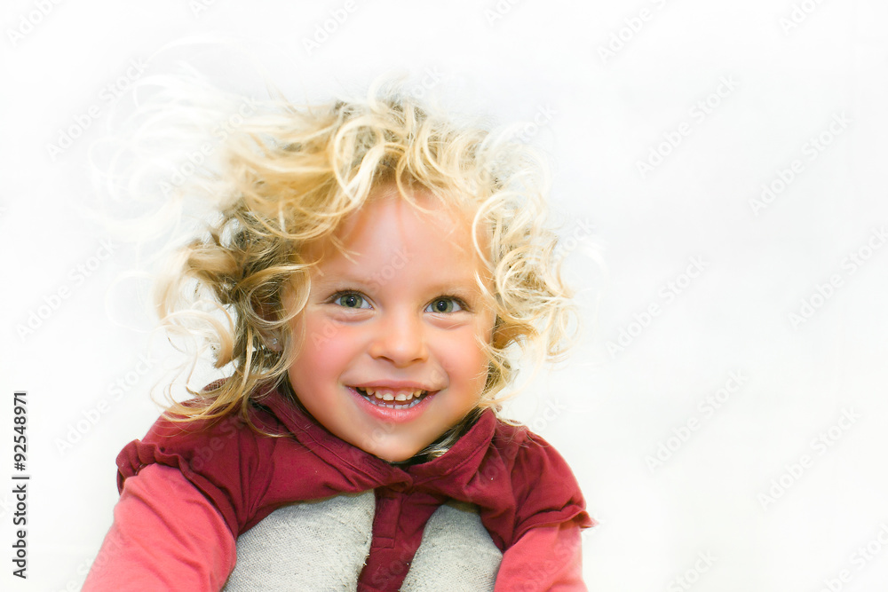 Portrait of a girl. smiles. looking from the top. Age 4 years. Portrait of a girl. smiles. looking from the top. Age 4 years.
