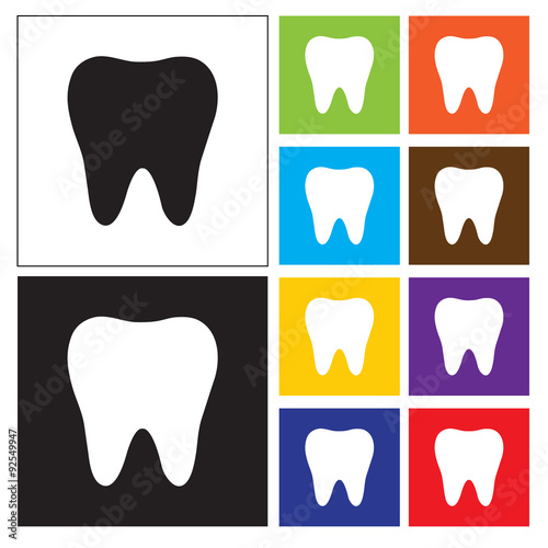 tooth icon, square button collection