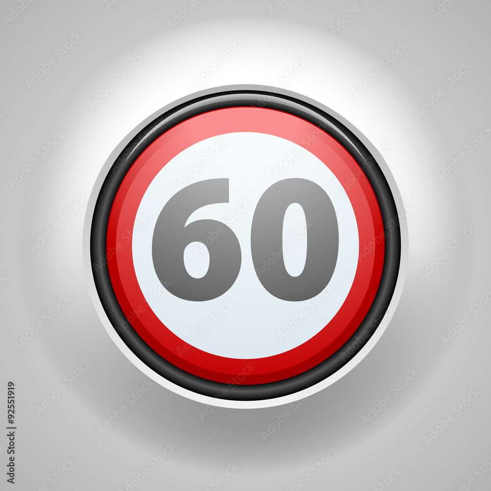 Restricting speed to 60 kilometers per hour traffic sign Restricting speed to 60 kilometers per hour traffic sign