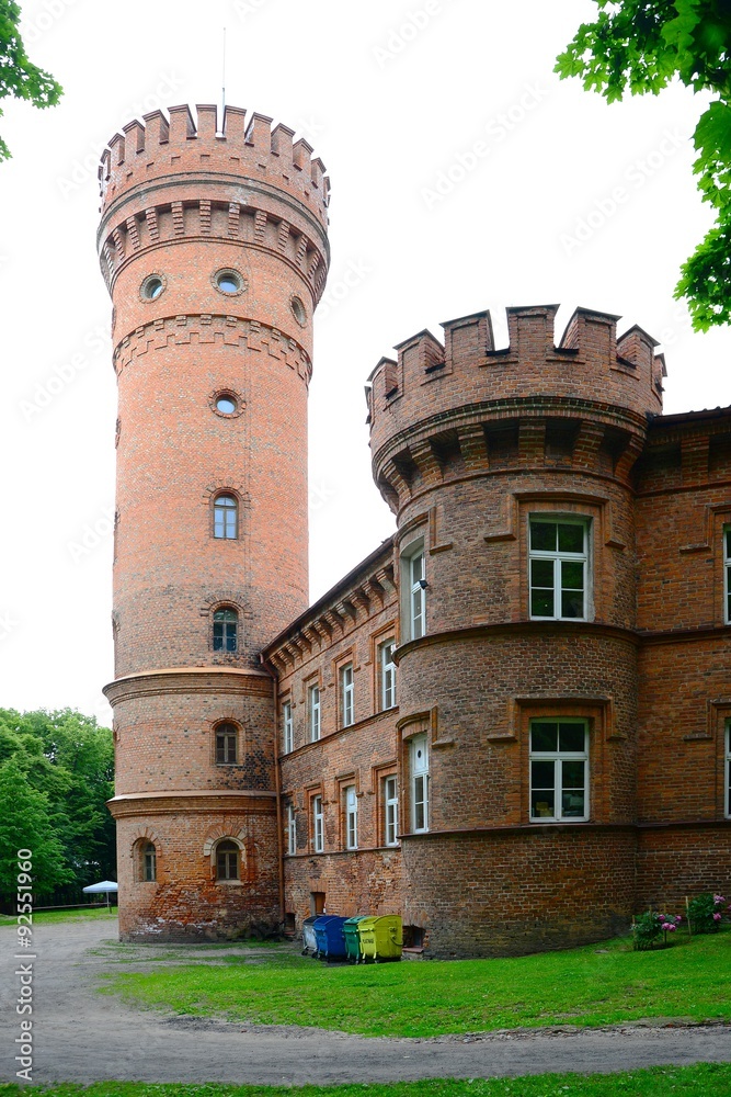 Raudone old red bricks castle ensemble on June 27, 2015