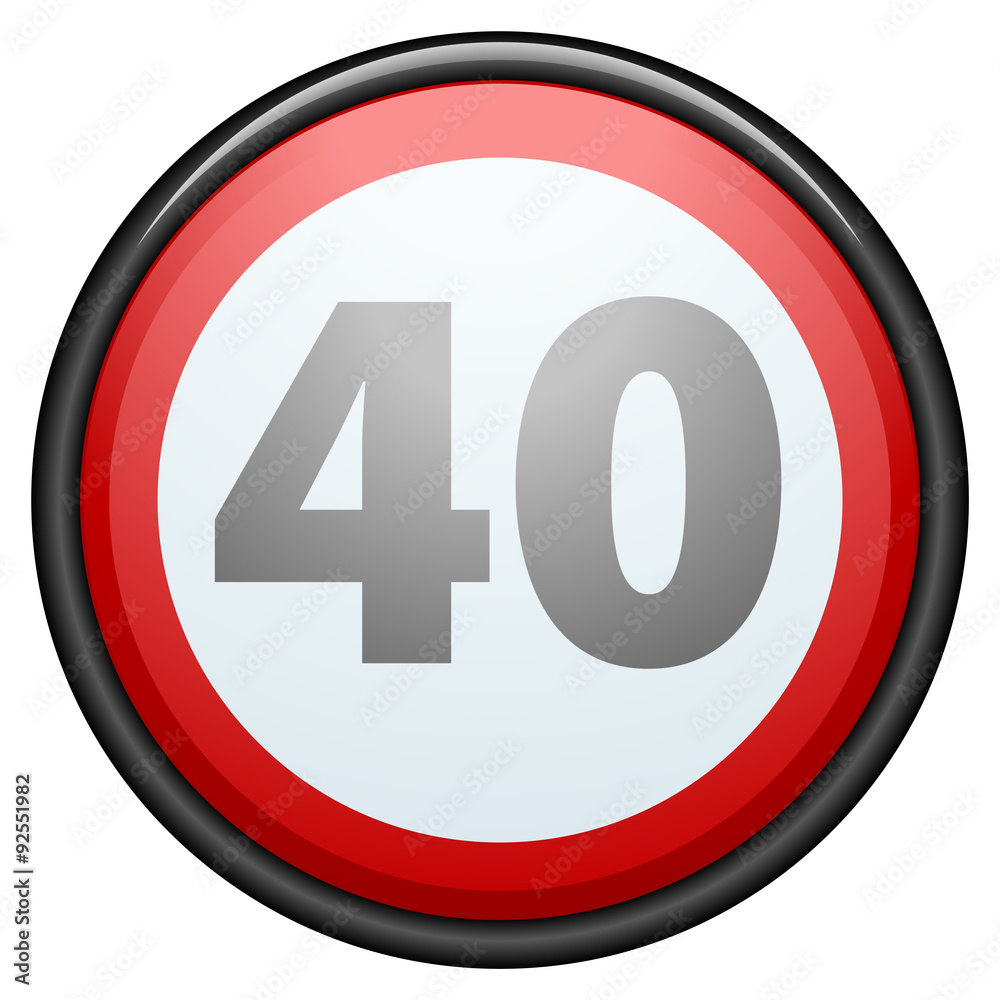 Restricting speed to 40 kilometers per hour traffic sign Restricting speed to 40 kilometers per hour traffic sign