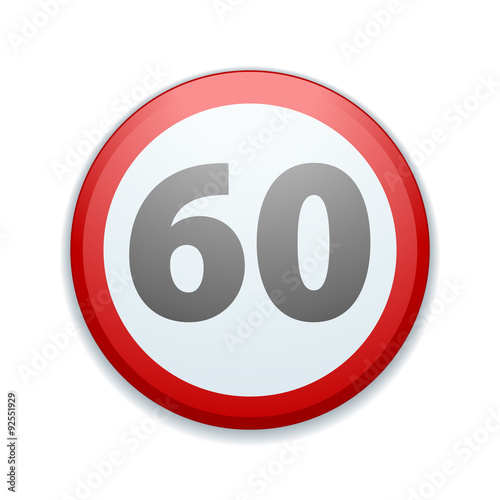 Restricting speed to 60 kilometers per hour traffic sign
