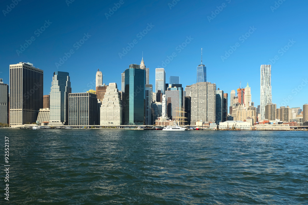 Lower Manhattan skyline view from Brooklyn