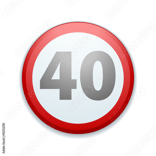 Restricting speed to 40 kilometers per hour traffic sign © vector_master