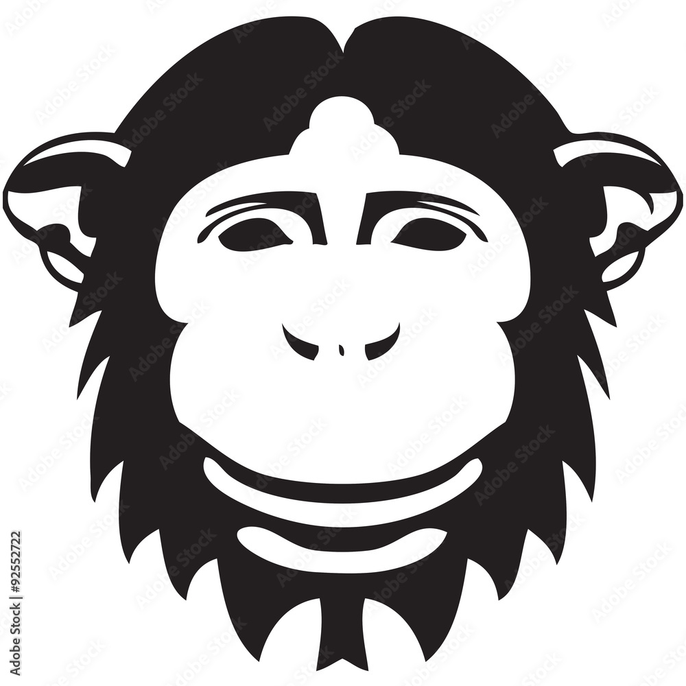 Monkey symbol of Christmas and New Year - vector 