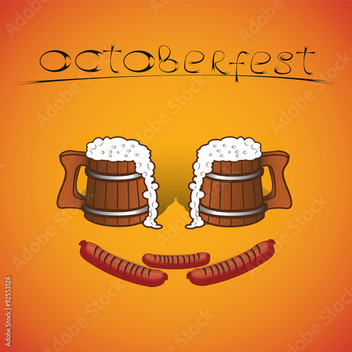 Vector Background of the glasses of beer octoberfest for you design