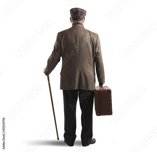 Suitcase and stick