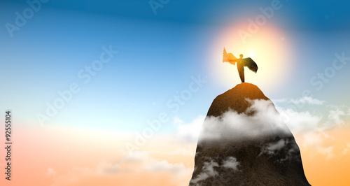 man with wings on the mountain