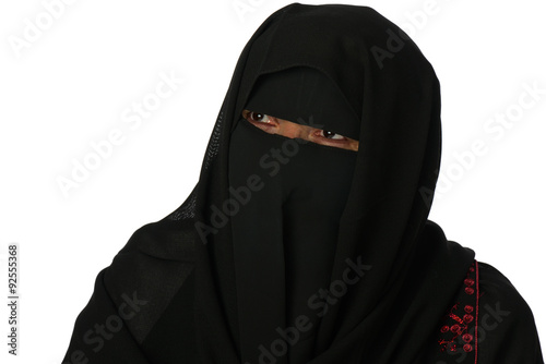 donna con copricapo burka photo