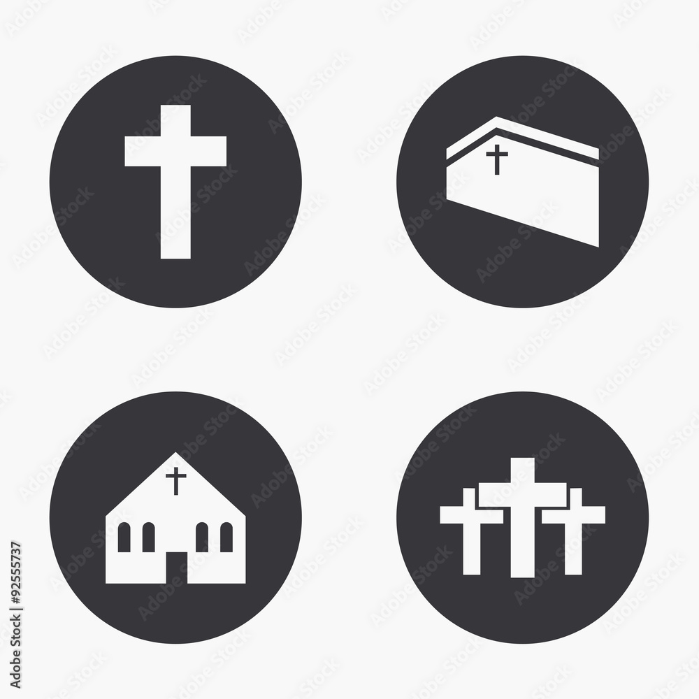 Obraz premium Vector modern religion icons set 