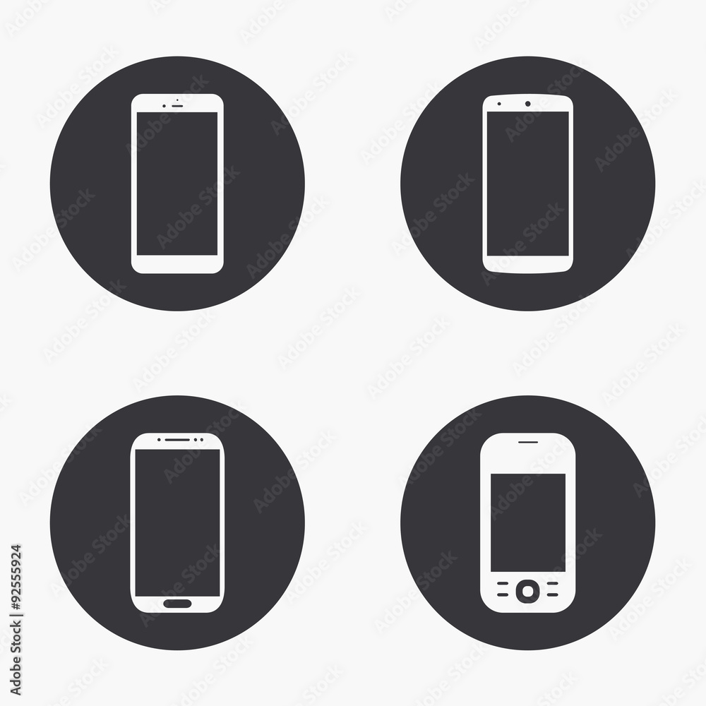 Vector modern smartphone icons set Vector modern smartphone icons set