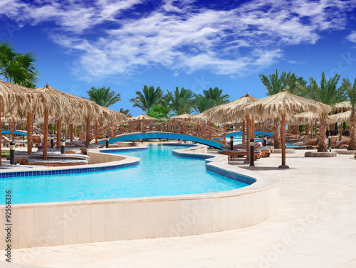 Tropical swimming pool at resort