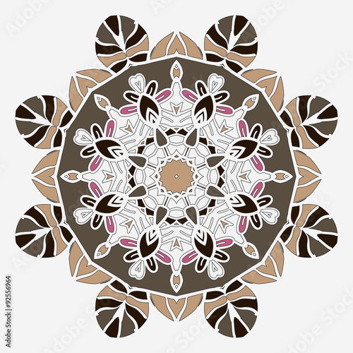 Stylized mandala temlate handmade vintage element for design