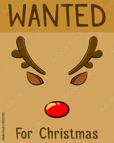 Red Nose Reindeer Wanted For Christmas Poster