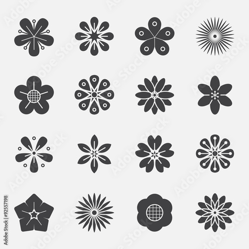 flower icons set.