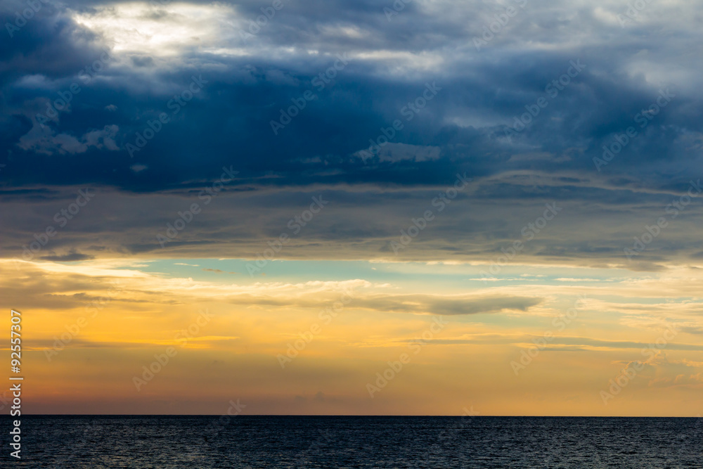 beautiful landscape with sunset over sea with dramatic sky beautiful landscape with sunset over sea with dramatic sky