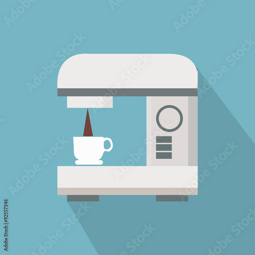 coffe maker illustration over blue color background
