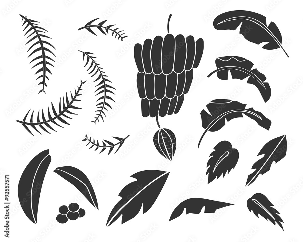 Silhouettes of hand drawn palms trees. Silhouettes of hand drawn palms trees.