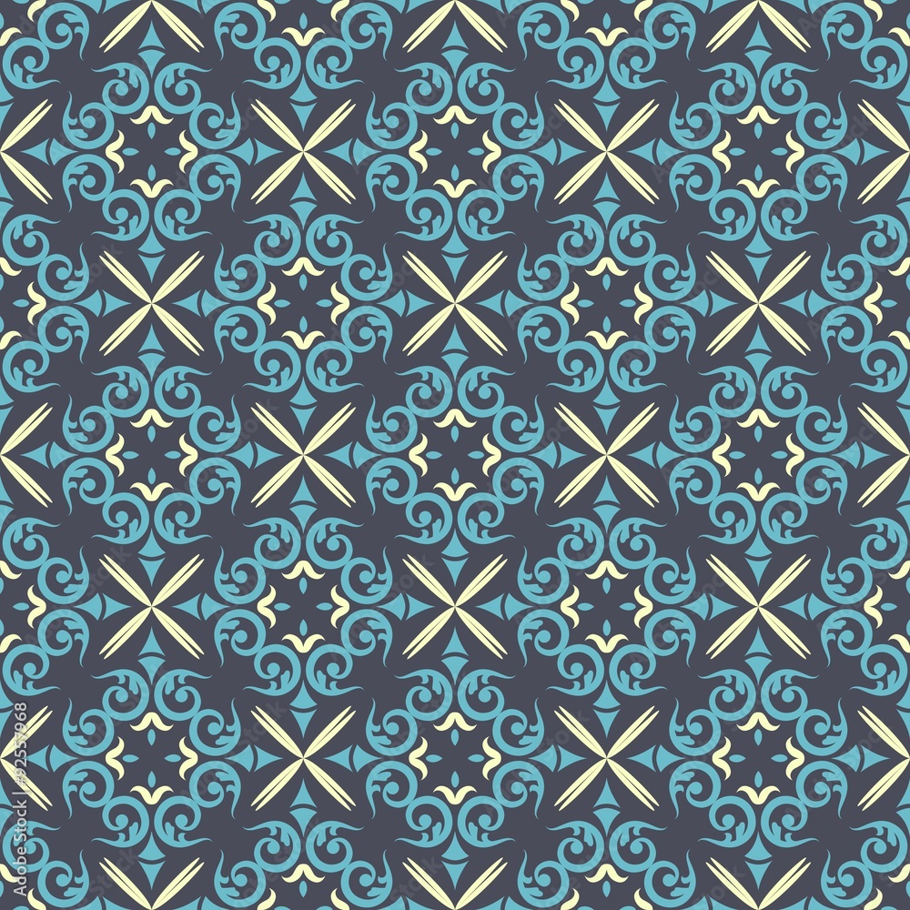 Blue Ornament Seamless Pattern