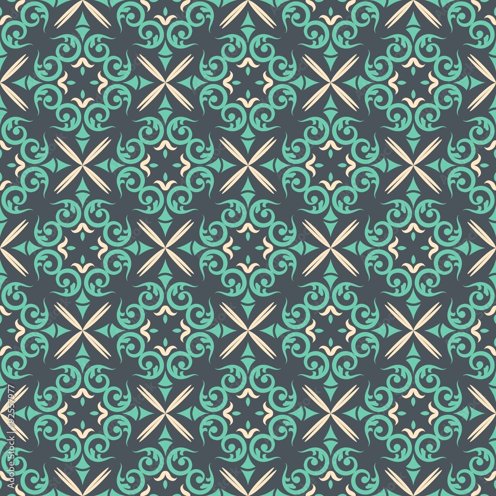 Green Ornament Seamless Pattern