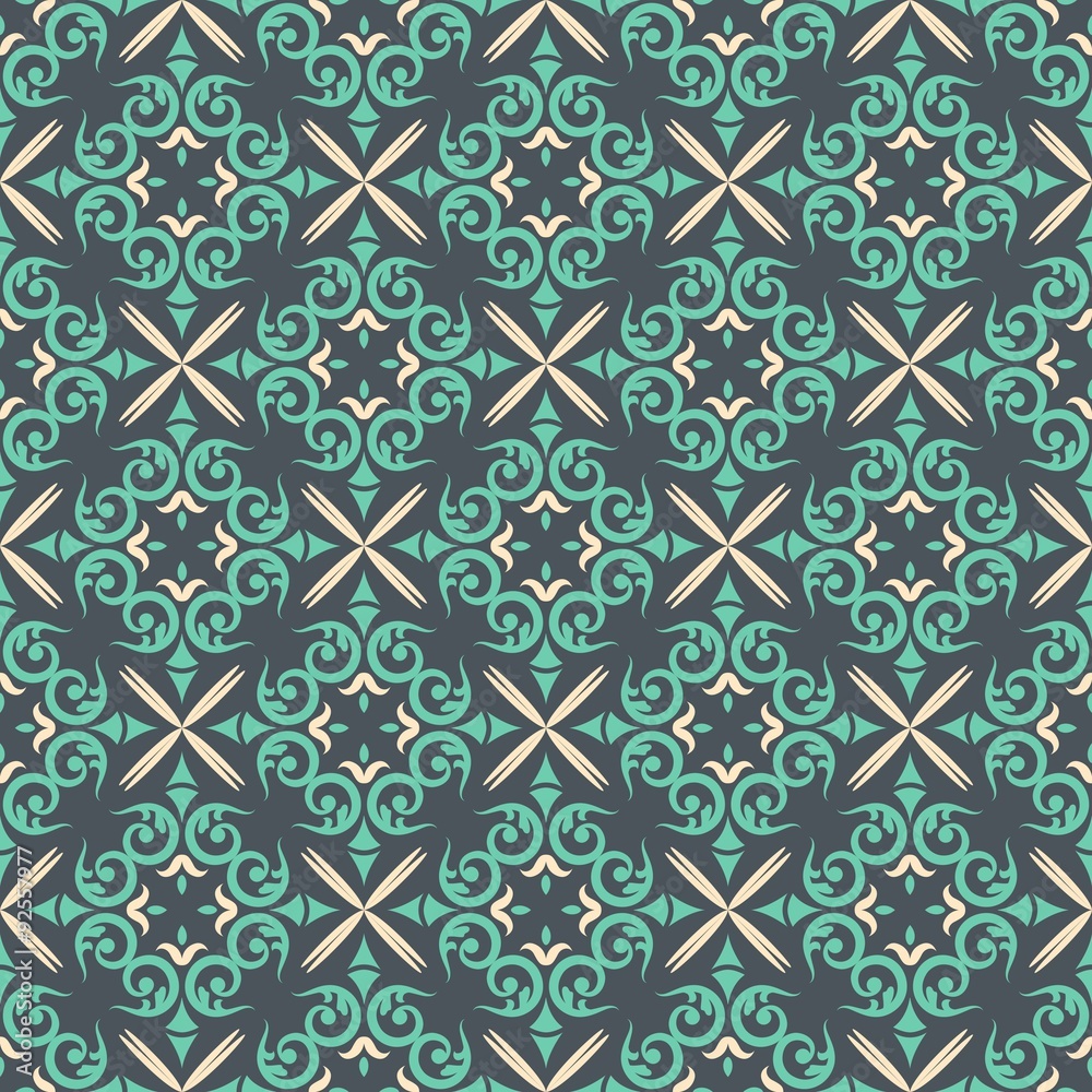 Green Ornament Seamless Pattern Green Ornament Seamless Pattern
