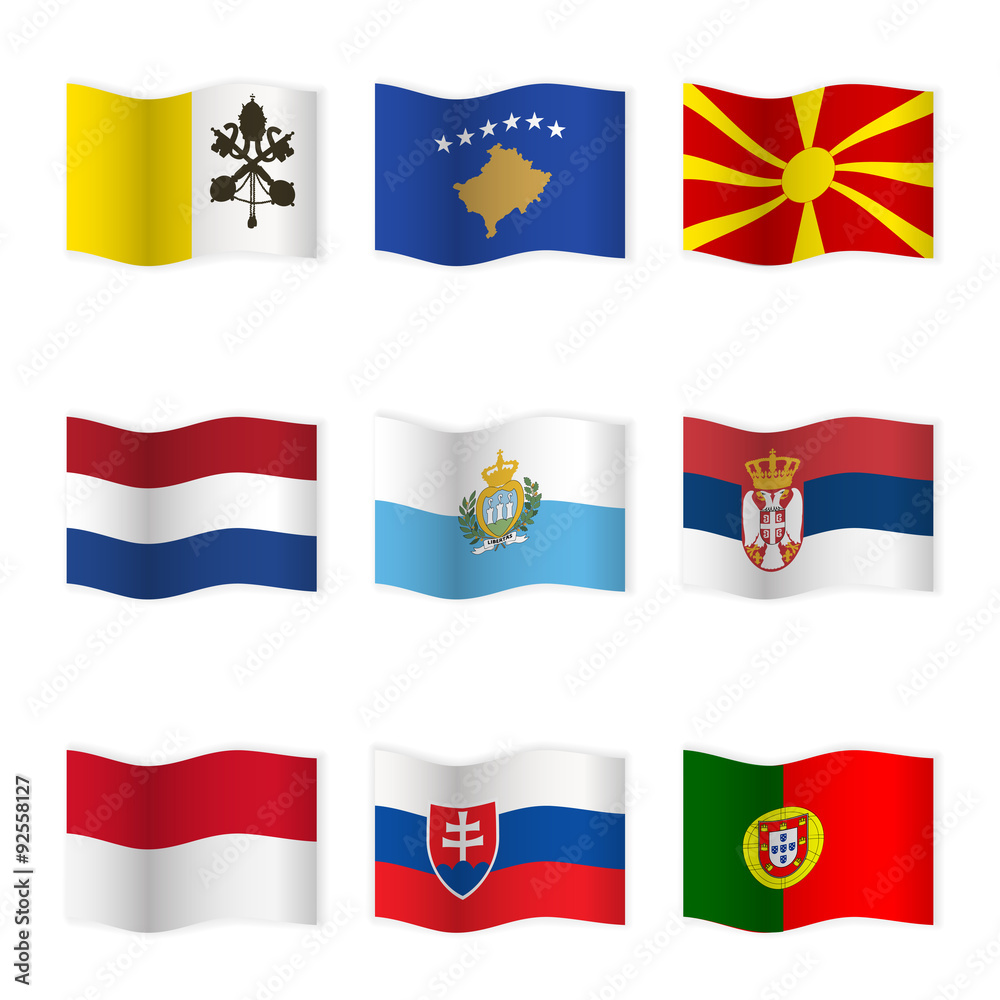 Obraz premium Waving flags of different countries 7