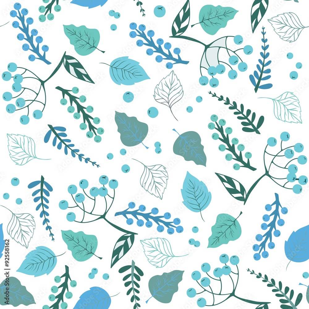 Blue Leafs Seamless Pattern Blue Leafs Seamless Pattern