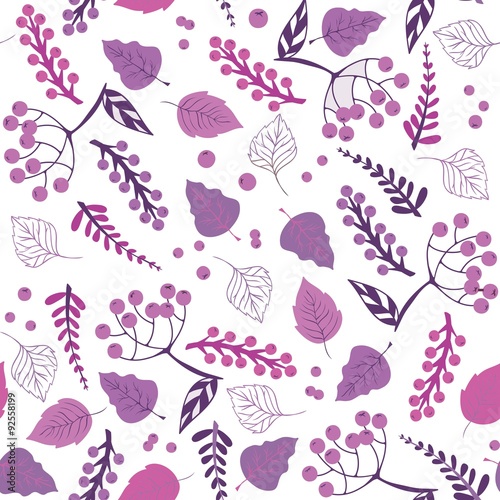 Purple and Pink Leafs Seamless Pattern