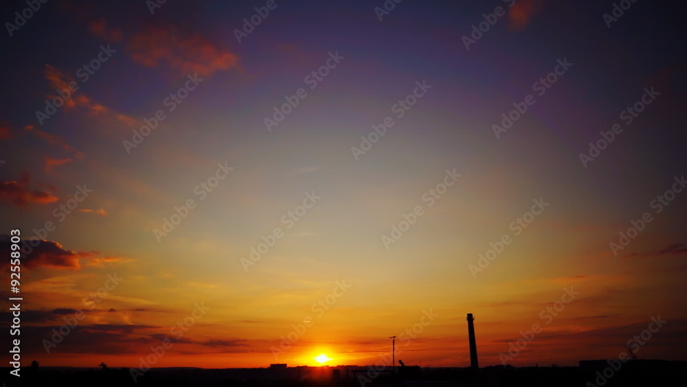 Timelapse sunrise over the city in FullHD 1080p. Timelapse sunrise over the city in FullHD 1080p.