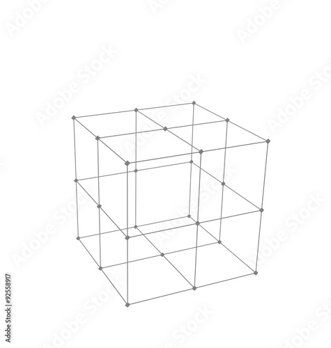 Cube Made is Mesh Polygonal Element