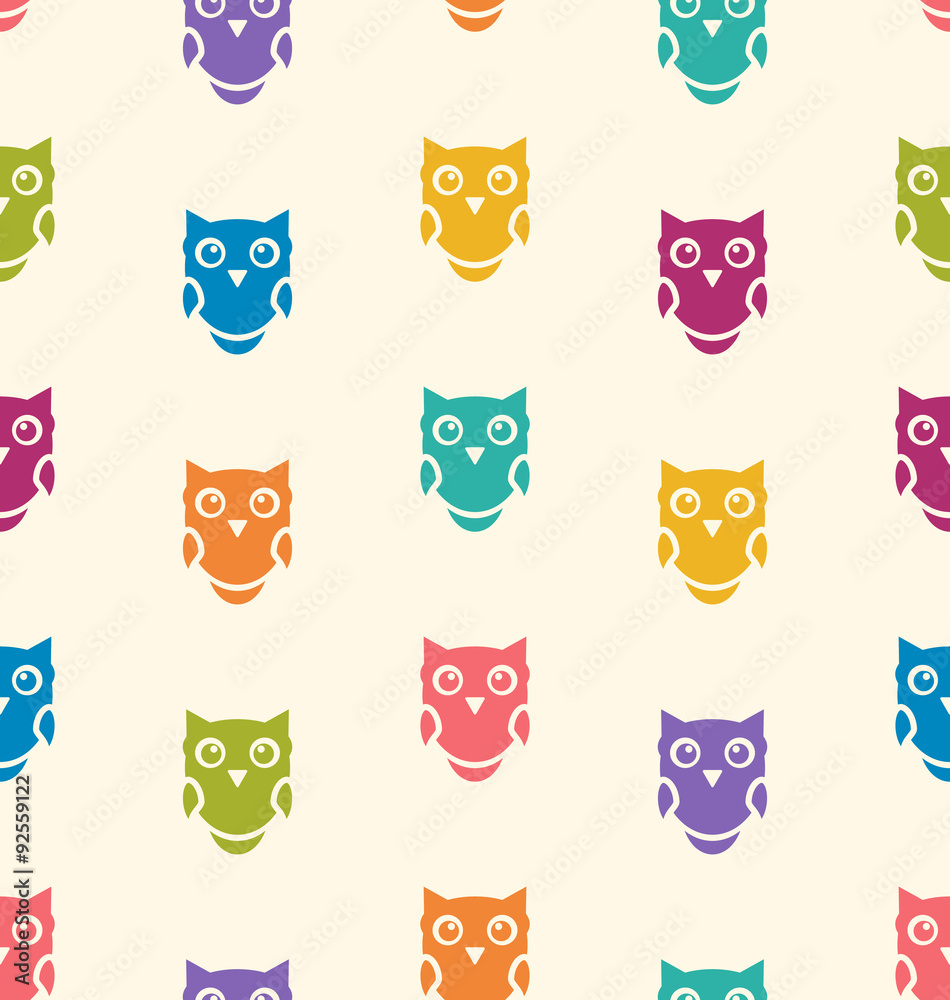Seamless Animals Owl Pattern