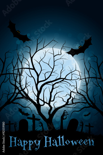 Halloween Zombie Party Poster. Holiday Card.